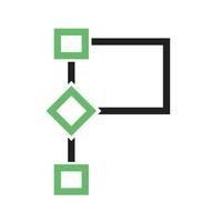 diagramma di flusso ii linea icona verde e nera vettore