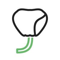icona verde e nera della linea della prostata vettore