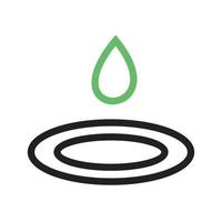 icona verde e nera della linea della goccia d'acqua vettore