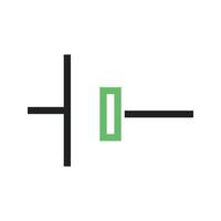 icona della linea cellulare verde e nera vettore