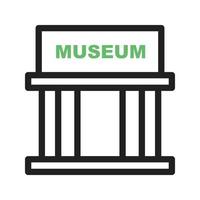 edificio del museo ii linea icona verde e nera vettore