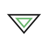 icona verde e nera della freccia del triangolo verso il basso vettore