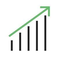 icona verde e nera della linea economica vettore