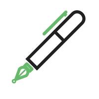 icona verde e nera della linea della penna vettore