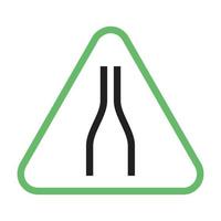 icona della strada stretta avanti linea verde e nera vettore