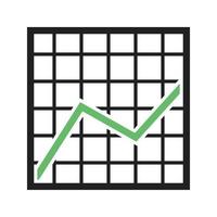 icona verde e nera della linea del grafico di tendenza vettore