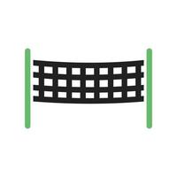 icona verde e nera della linea della rete da pallavolo vettore