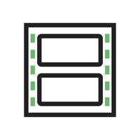 icona della linea video verde e nera vettore
