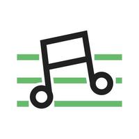 icona della linea musicale verde e nera vettore