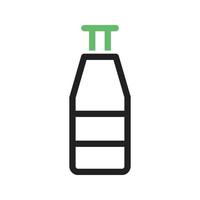 bottiglia i linea icona verde e nera vettore