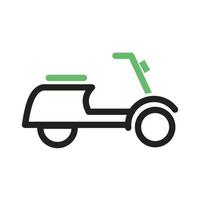 icona verde e nera della linea di bici giocattolo vettore