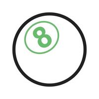 icona verde e nera della linea di otto palline vettore