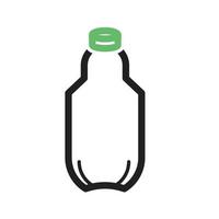 bottiglia ii linea icona verde e nera vettore