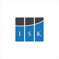 isk lettera design.isk lettera logo design su sfondo bianco. isk creative iniziali lettera logo concept. isk lettera design.isk lettera logo design su sfondo bianco. io vettore