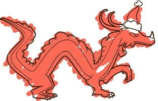 disegno di gesso del drago festivo vettore