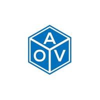 aov lettera logo design su sfondo nero. aov creative iniziali lettera logo concept. disegno della lettera aov. vettore