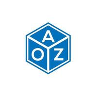 aoz lettera logo design su sfondo nero. aoz creative iniziali lettera logo concept. disegno della lettera aoz. vettore