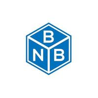 design del logo della lettera bnb su sfondo nero. concetto di logo della lettera di iniziali creative di bnb. progettazione di lettere bnb. vettore