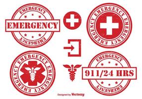 Set di badge di emergenza vettore