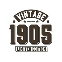 nato nel 1905 compleanno retrò vintage, edizione limitata vintage 1905 vettore