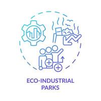 icona del concetto di gradiente blu dei parchi eco-industriali. riducendo l'inquinamento. area di ecologia industriale astratta idea linea sottile illustrazione. disegno di contorno isolato. vettore