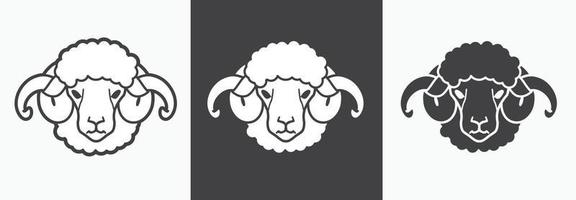 grafico del profilo della testa di agnello delle pecore vettore