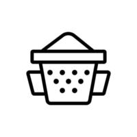 setaccio con illustrazione del profilo vettoriale dell'icona della farina