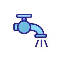 Illustrazione del profilo vettoriale dell'icona del rubinetto della vasca