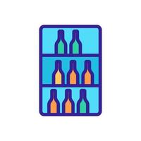 l'illustrazione del profilo vettoriale dell'icona dello scaffale del negozio di bottiglie