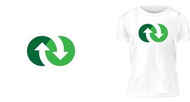 icona di scambio di design t-shirt bianca, pronta per la stampa vettore