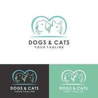 vettore di progettazione di logo mobiledog e gatto.