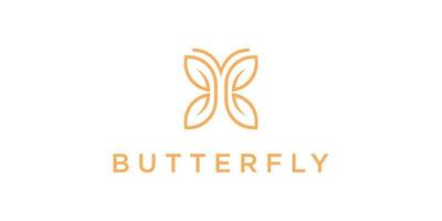 ispirazione del modello di design del logo animale del monogramma della farfalla vettore