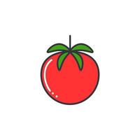 illustrazione vettoriale dell'icona della linea di colore rosso del pomodoro