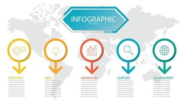 modello di infografica aziendale di presentazione, modello di opzioni di numero di infografica astratta, utilizzato per il web design, opzioni di fase aziendale, banner. illustrazione vettoriale