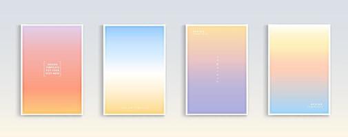 gradienti moderni estate, tramonto e alba mare sfondi insieme vettoriale. colore di sfondo astratto per app, web design, pagine web, banner, biglietti di auguri. disegno di illustrazione vettoriale