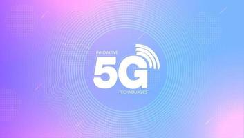 Sfondo della rete di connessione Internet wireless 5g. concetto di comunicazione dati ad alta velocità o progettazione vettoriale della tecnologia di avvio.