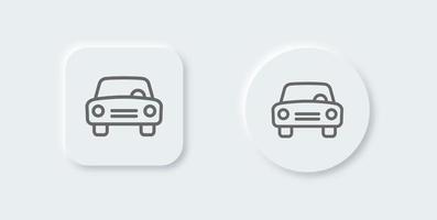 icona della linea di auto in stile neomorfo. illustrazione vettoriale di segnali di trasporto.