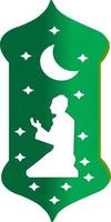 illustrazione eid adha icona verde persone prostrate.perfetto per la stanza del backgroud, ecc. vettore