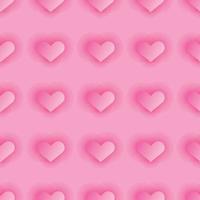 Fondo senza cuciture del cuore con ombra su fondo rosa, concetto di giorno di san valentino, coppia, amore, carta da regalo vettore