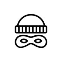 maschera vettore icona criminale. illustrazione del simbolo del contorno isolato