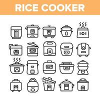 icone della raccolta dell'attrezzatura del fornello di riso impostano il vettore