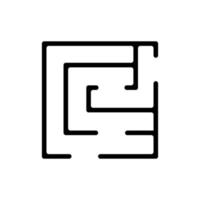 illustrazione del contorno vettoriale dell'icona del gioco del labirinto