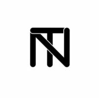 logo della lettera iniziale nt tn nt isolato su sfondo bianco vettore