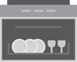 lavastoviglie piatto in scala di grigi vettore