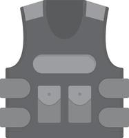 giacca antiproiettile in scala di grigi piatta vettore