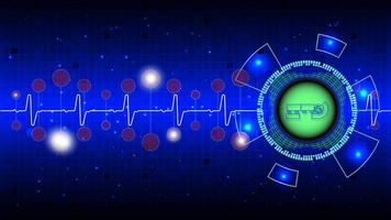 molecole di dna per interfaccia hi-tec tecnologia digitale astratta blu, illustrazione vettoriale