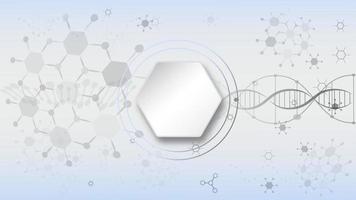 molecole di dna per interfaccia hi-tec tecnologia digitale astratta bianca, illustrazione vettoriale