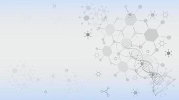 molecole di dna per interfaccia hi-tec tecnologia digitale astratta bianca, illustrazione vettoriale