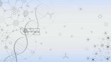 molecole di dna per interfaccia hi-tec tecnologia digitale astratta bianca, illustrazione vettoriale