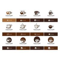 Progettazione dell'illustrazione dell'icona di vettore del modello di logo della tazza di caffè